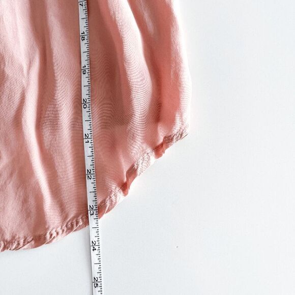 Zara Womens Viscose Long Sleeve High Low Pocket Button Up Shirt Pink Small - Picture 6 of 7